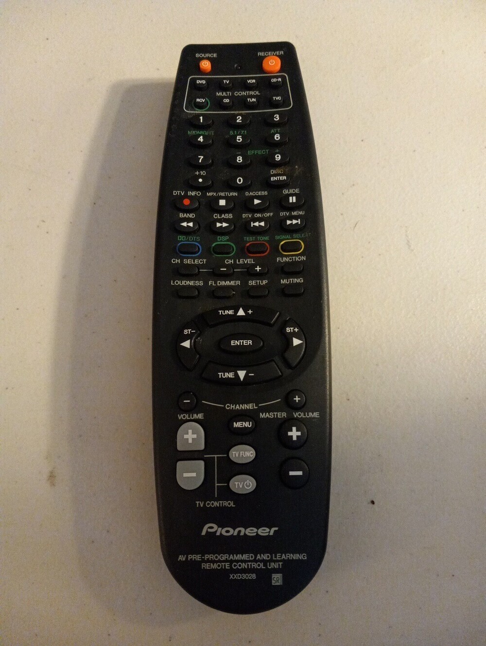 Genuine OEM Pioneer XXD3028 AV Pre-Programmed and Learning Remote Control Unit